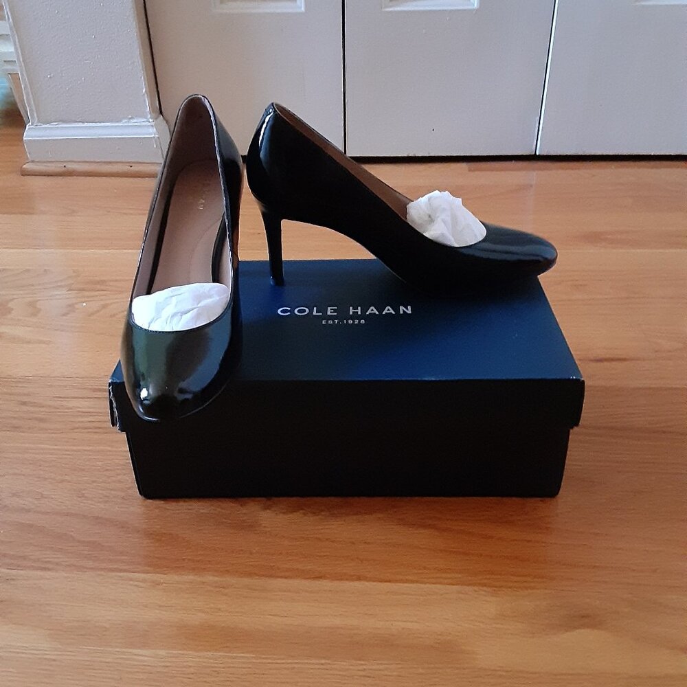 NEW Cole Haan Grand Series 360 Black Textured Leather Pump